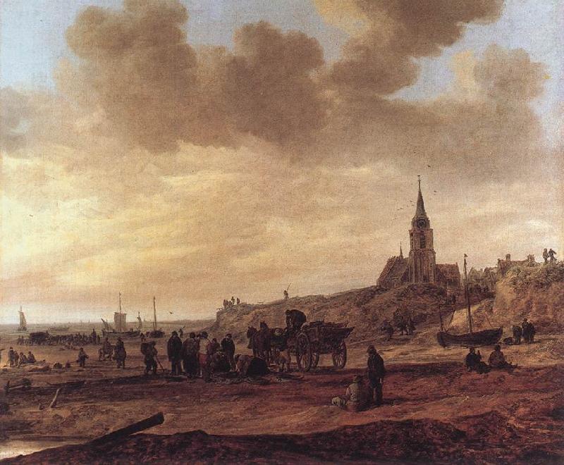 Jan van Goyen Beach at Scheveningen oil painting picture